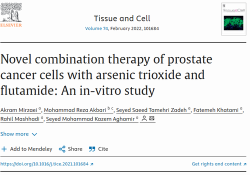 Novel combination therapy of prostate cancer cells with arsenic trioxide and flutamide: An in-vitro study